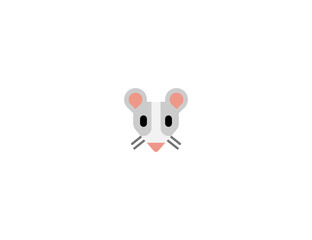Mouse Face vector flat icon. Isolated mouse, rat emoji illustration 