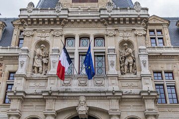 City hall (mairie) of the XII arrondissement in Paris. XII arrondissement, called Reuilly, is situated on the right bank of the River Seine. Paris, France.