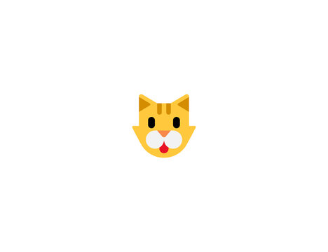 Cat face vector flat icon. Isolated cat emoji illustration 