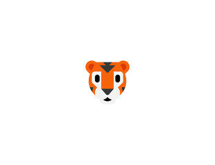 Tiger face vector flat icon. Isolated tiger emoji illustration 