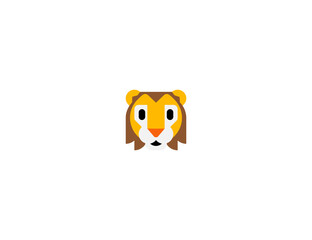 Lion vector flat icon. Isolated lion face emoji illustration 