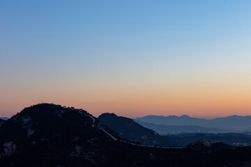 Mountain With BlueSky at inwangsan Mountain in Seoul South Korea