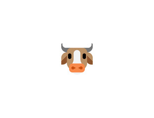 Cow vector flat icon. Cow face, head icon. Isolated cow emoji illustration 
