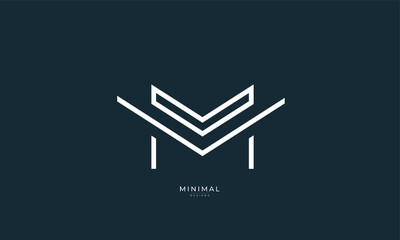 Alphabet letter icon logo MV or VM