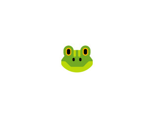 Frog vector flat icon. Isolated frog face emoji illustration 