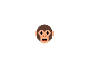 Monkey head vector flat icon. Isolated monkey face emoji illustration 