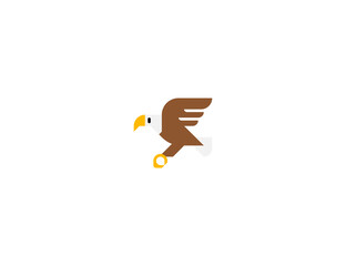 Eagle vector flat icon. Isolated eagle emoji illustration 