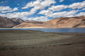 Fototapeta na wymiar Pangong Tso or Pangong Lake in Ladakh, India
