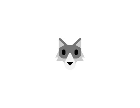 Wolf vector flat icon. Isolated wolf face emoji illustration 