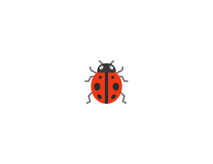 Lady Beetle vector flat icon. Isolated Ladybug emoji illustration 