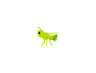 Cricket insect vector flat icon. Isolated Grasshopper emoji illustration 