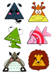 Vector Cartoon  Animals Icon Isolated On White Background