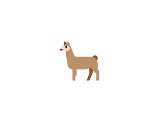 Llama vector flat icon. Isolated lama, alpaca emoji illustration 