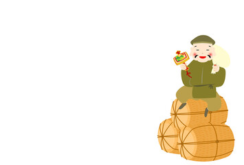 正月飾り：大黒天のベクターイラスト