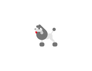 Poodle dog vector flat icon. Isolated Miniature Poodle emoji illustration 