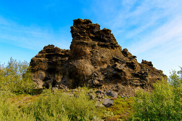 Dimmuborgir, a large area of unusually shaped lava fields, east of Myvatn, Iceland