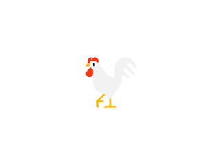 Rooster vector flat icon. Isolated rooster, cock emoji illustration 