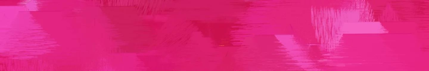 Fototapeten breite Landschaftsgrafik mit abstrakten Pinselstrichen Hintergrunddekoration mit mittlerem Violettrot, Neonfuchsia und Purpur © Eigens