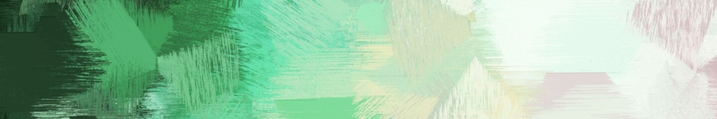 wide landscape graphic with artistic brush strokes background with sea green, tea green and medium aqua marine. can be used for wallpaper, cards, poster or banner