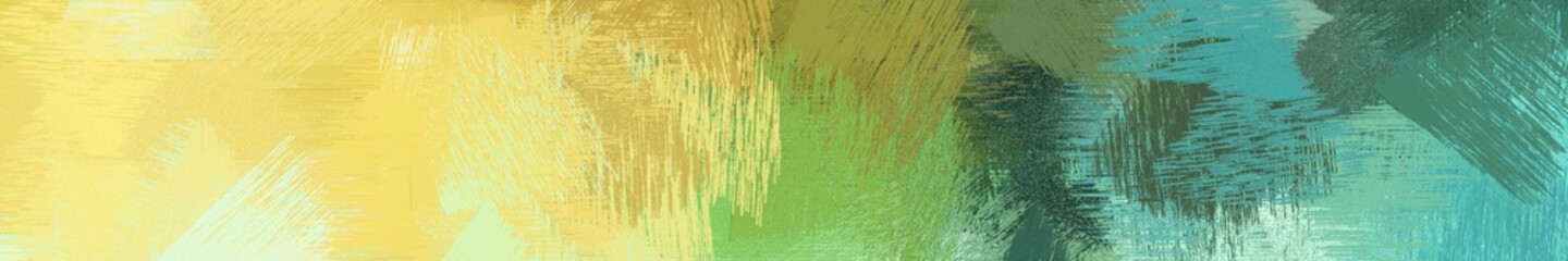 wide landscape graphic with art brush strokes background with dark khaki, khaki and sea green. can be used for background, canvas or poster