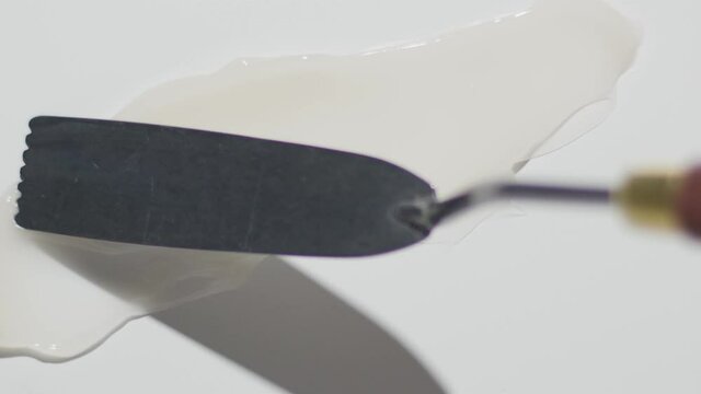 smudge of gel cosmetics textured with a zig-zag spatula Smudges of cosmetica top view