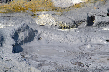 Mud in Namafjall, a high-temperature geothermal area in Iceland