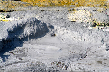 Mud in Namafjall, a high-temperature geothermal area in Iceland