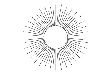 サンバースト、太陽の線画