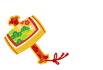 正月飾り：打ち出の小づちのベクターイラスト