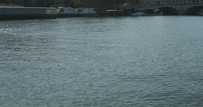 pano over the seine river and a shiny water
