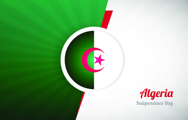 Happy independence day of Algeria greeting background. Abstract Algeria country flag illustration