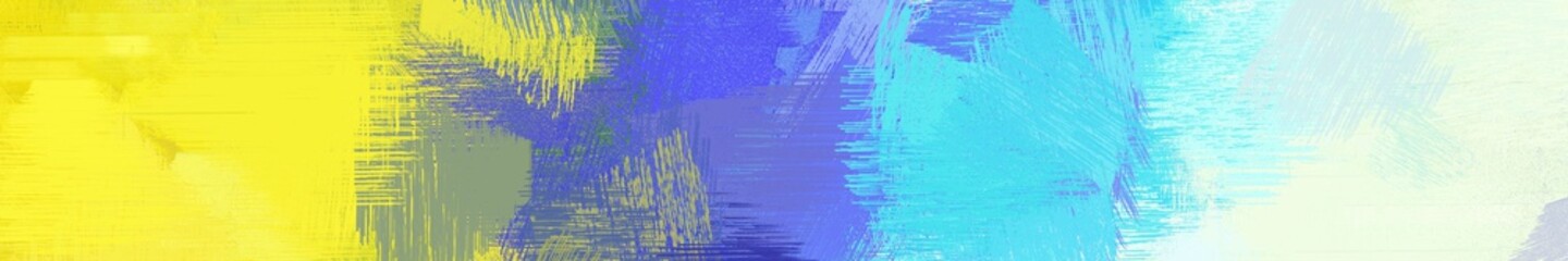 wide landscape graphic with abstract brush strokes background decoration with corn flower blue, pastel orange and light cyan. can be used for wallpaper, cards, poster or banner