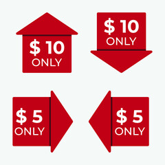 
Price tag with a red background. Great vector for online stores, restaurants, cafes, discount coupons, sales promotions, product marketing etc.