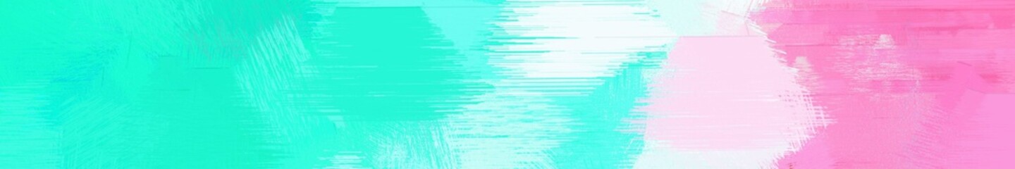 Obraz premium wide landscape graphic with art brush strokes background with turquoise, pastel pink and pale turquoise. can be used for background, canvas or poster