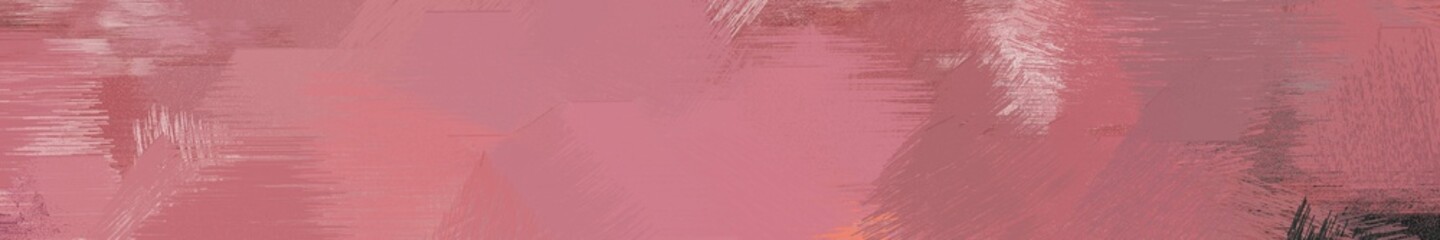 Fototapeta premium wide landscape graphic with dirty brush strokes background with rosy brown, very dark violet and baby pink