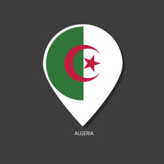 Algeria flag Vector marker with flags.