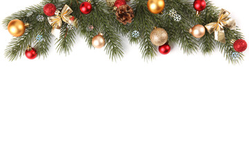 Christmas decorations isolated on white
