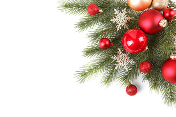Christmas decorations isolated on white
