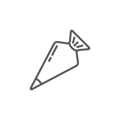 Obraz premium Icing bag with nozzle vector icon symbol isolated on white background