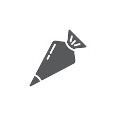 Icing bag with nozzle vector icon symbol isolated on white background