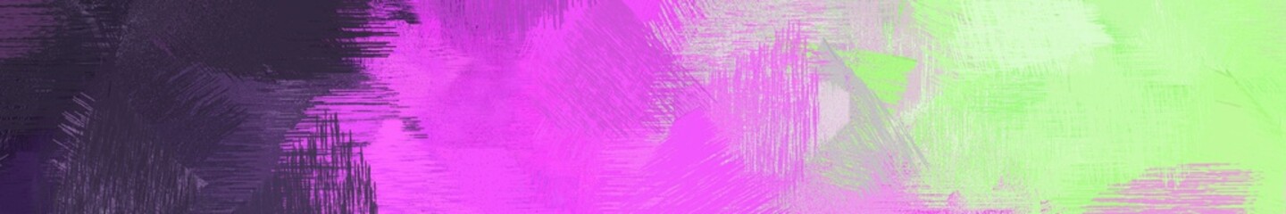 wide landscape graphic with artistic brush strokes background with orchid, tea green and very dark violet. can be used for background, canvas or poster