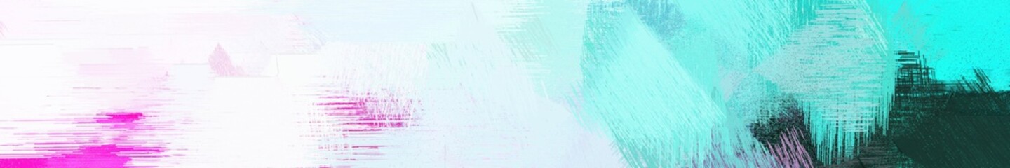 wide landscape graphic with abstract brush strokes background decoration with blue chill, lavender and turquoise