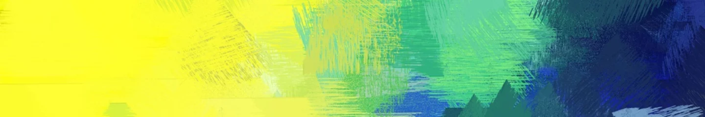 Möbelaufkleber breite Landschaftsgrafik mit schmutzigem Pinselstrichhintergrund mit dunklem Schiefergrau, Mitternachtsblau und Gelb © Eigens