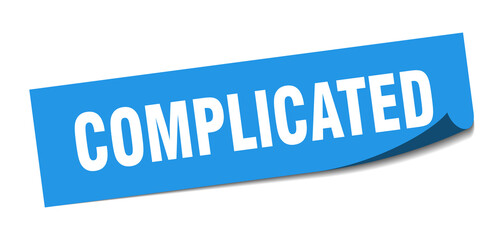 complicated sticker. complicated square isolated sign. complicated label