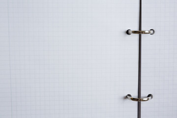 White sheet of exercise book or diary