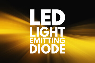 LED - Light Emitting Diode acronym, technology concept background