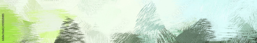Poster wide landscape graphic with abstract brush strokes background with beige, honeydew and dim gray. can