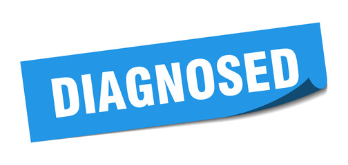 diagnosed sticker. diagnosed square isolated sign. diagnosed label