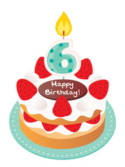 Birthday cake fresh cream 6 years old