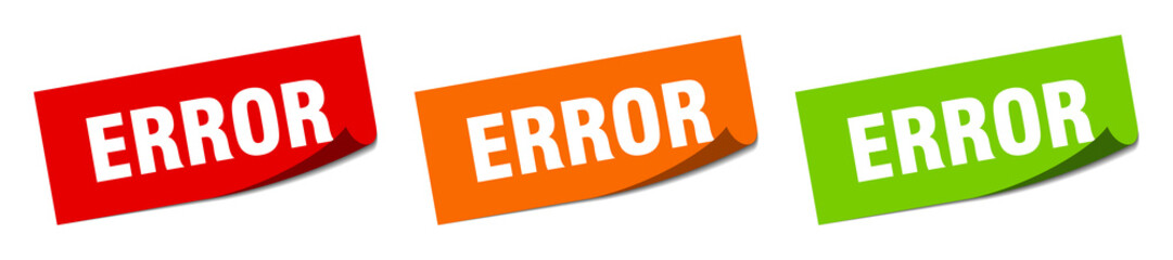 error sticker. error square isolated sign. error label